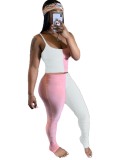 Sexy Two Piece Contrast Stacked Legging Set