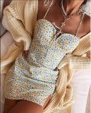 Sexy Cute Print Straps Mini Dress