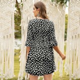 Summer Fit and Flare Print Short Dress