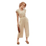 Summer Casual Stripes Loose Jumpsuit