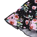 Kids Girl Summer Floral Two Piece Skirt Set
