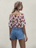 Summer Floral Wrapped Crop Top