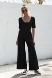 Summer Casual Sheer O-Neck Leisure Jumpsuit