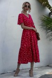 Summer V-Neck Polka Long Dress