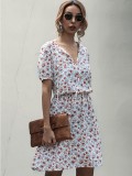 Summer V-Neck Floral Short Dress