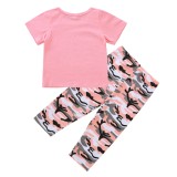 Kids Girl Summer Print Shirt and Legging Set