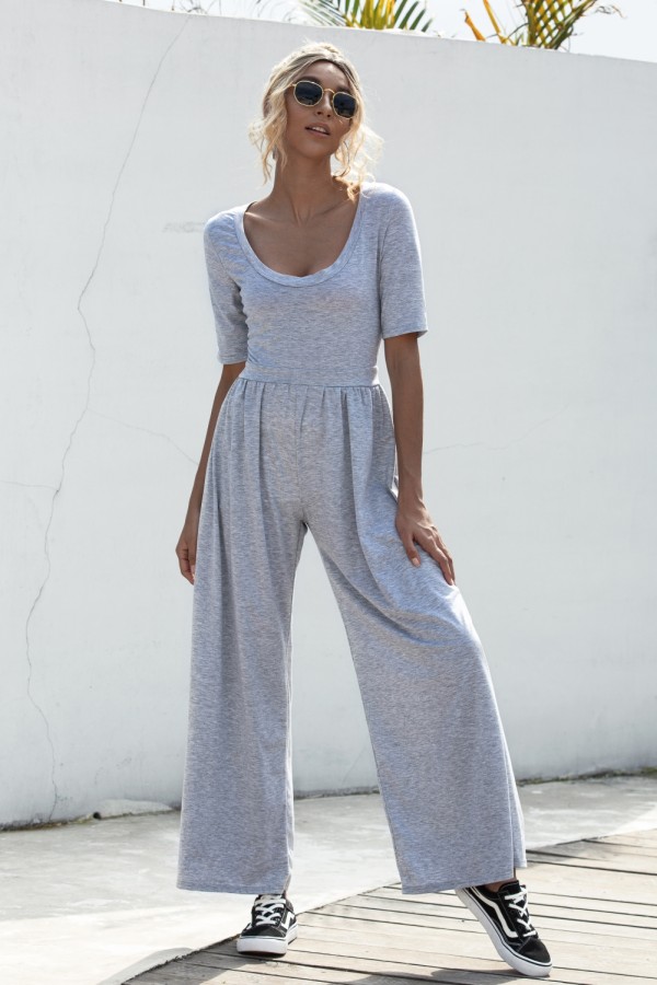 Summer Casual Sheer O-Neck Leisure Jumpsuit
