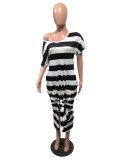 Summer Stripes Slit Long Dress