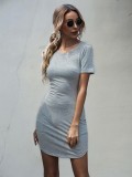 Summer Grey Tight Shirt Dress