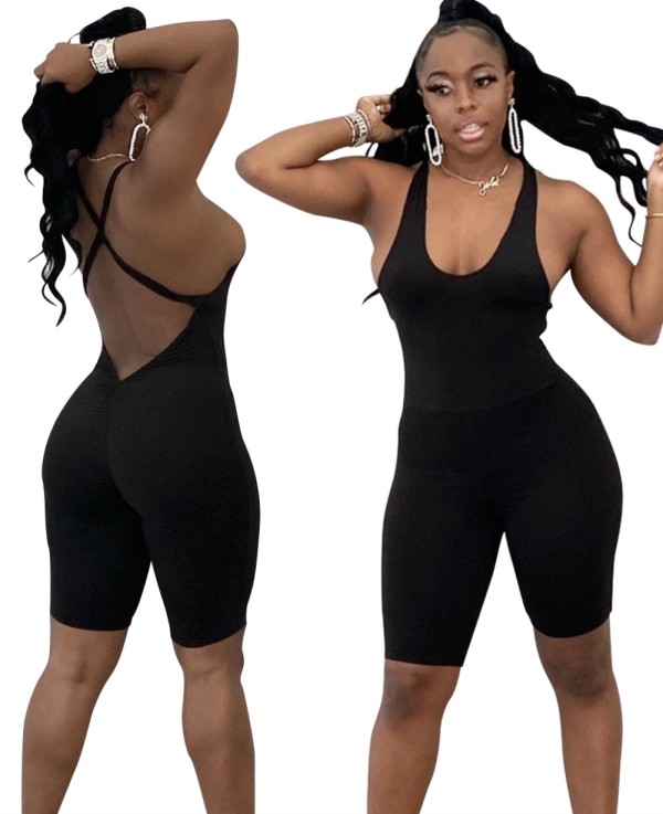 Sports Fitness Halter Bodycon Rompers