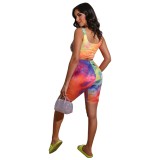 Tie Dye Sexy Crop Top and Shorts Set