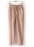 Summer Casual Drawstring Plain Trouser
