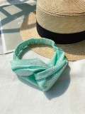 Green Two Piece Thong Swimwear with Headband