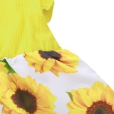 Kids Girl Summer Print Floral Dress