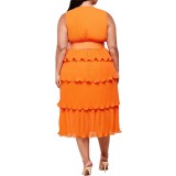 Plus Size Sleeveless Layer Party Dress