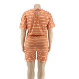 Plus Size Striped Summer Rompers