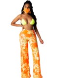 Summer Tie Dye Loose Pants with Matching Face Cover