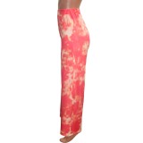 Summer Tie Dye Loose Pants with Matching Face Cover
