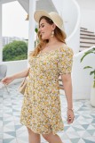 Plus Size Summer V-Neck Floral Dress