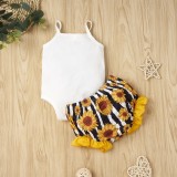 Baby Girl Summer Two Piece Cute Print Shorts Set