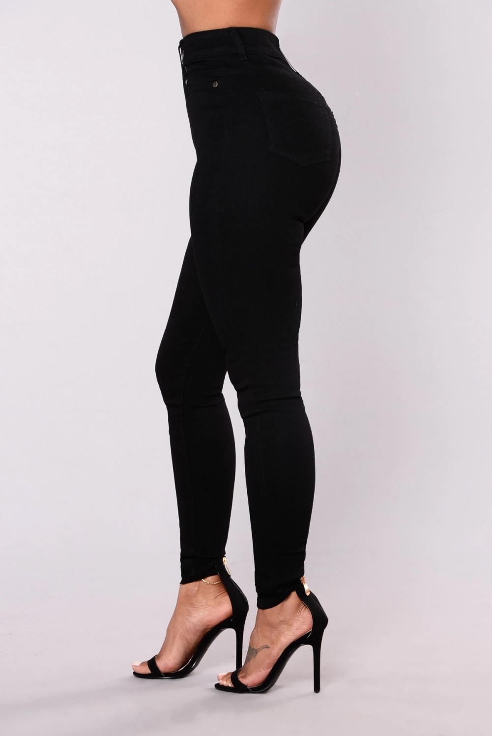 Wholesale Sexy High Waist Black Tight Simple Jeans | Global Lover