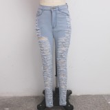 Sexy High Waist Ripped Damaged Jeans