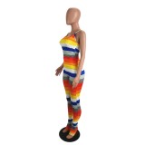 Sexy Colorful Straps Bodycon Jumpsuit