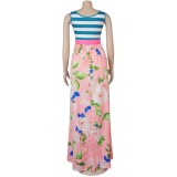 Summer Sleeveless Floral Long Dress
