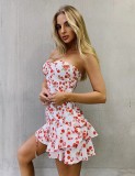 Sexy Strapless Floral Mermaid Party Dress