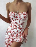 Sexy Strapless Floral Mermaid Party Dress