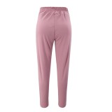Western Casual Solid Color Knot Trousers