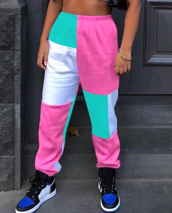 Street Style Contrast Track Pants
