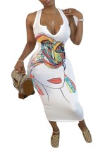 Plus Size Casual African Print Langes Tankkleid