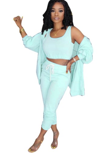 Solid Color Three Piece Tracksuit