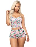 Summer Sexy Heart Two Piece Shorts Pajama Set