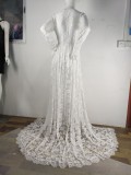 Pregenant Full Lace Long Sleeve Wedding Gown