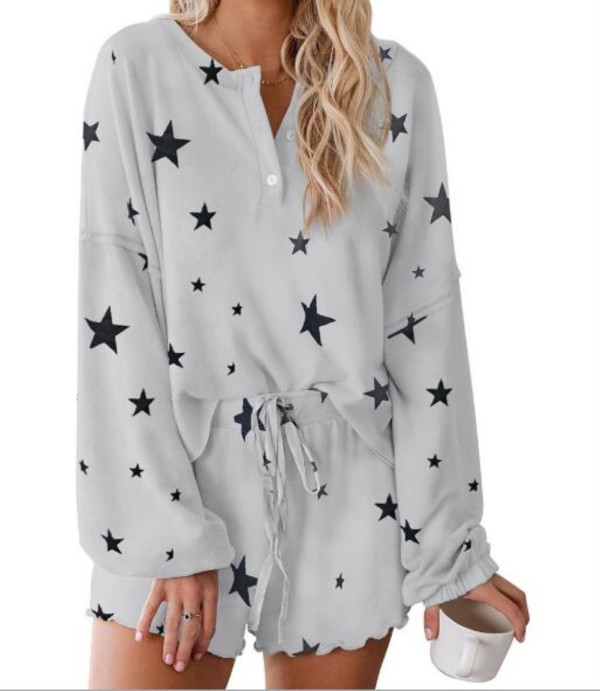 Falls Stars Two Piece Shorts Pajama Set