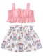 Kids Girl Summer Crop Top and Floral Skirt Set