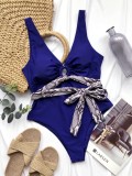 Blue One Piece O-Ring Swimwear