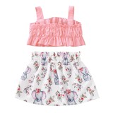 Kids Girl Summer Crop Top and Floral Skirt Set