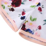 Kids Girl Summer Two Piece Floral Shorts Set