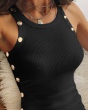 Sexy Black Sleeveless Knit Tank Dress