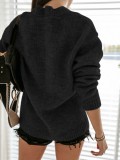 Fall Plain Button Up Knitted Coat