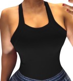 Sexy Plain Tight Halter Vest