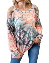 Fall Tie Dye Halter Shirt with Sleeves