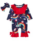 Baby Girl Santa Claus Rompers with Headband