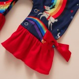 Baby Girl Santa Claus Rompers with Headband