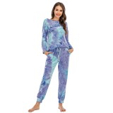 Autumn Two Piece Tie Dye Pants Pajama Set