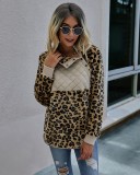 Autumn Leopard Print Plush Pullover