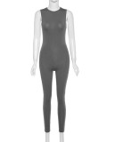 Sexy Plain Sleeveless Bodycon Jumpsuit
